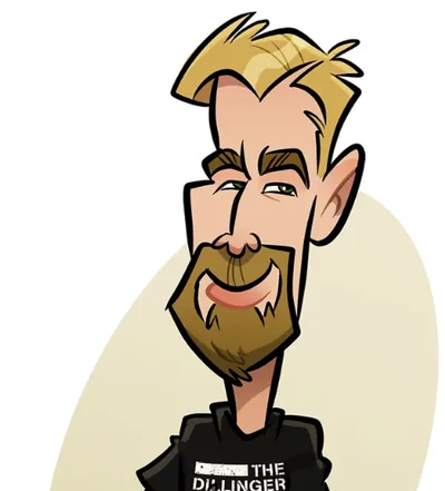 Steve Rampton drawing caricatures